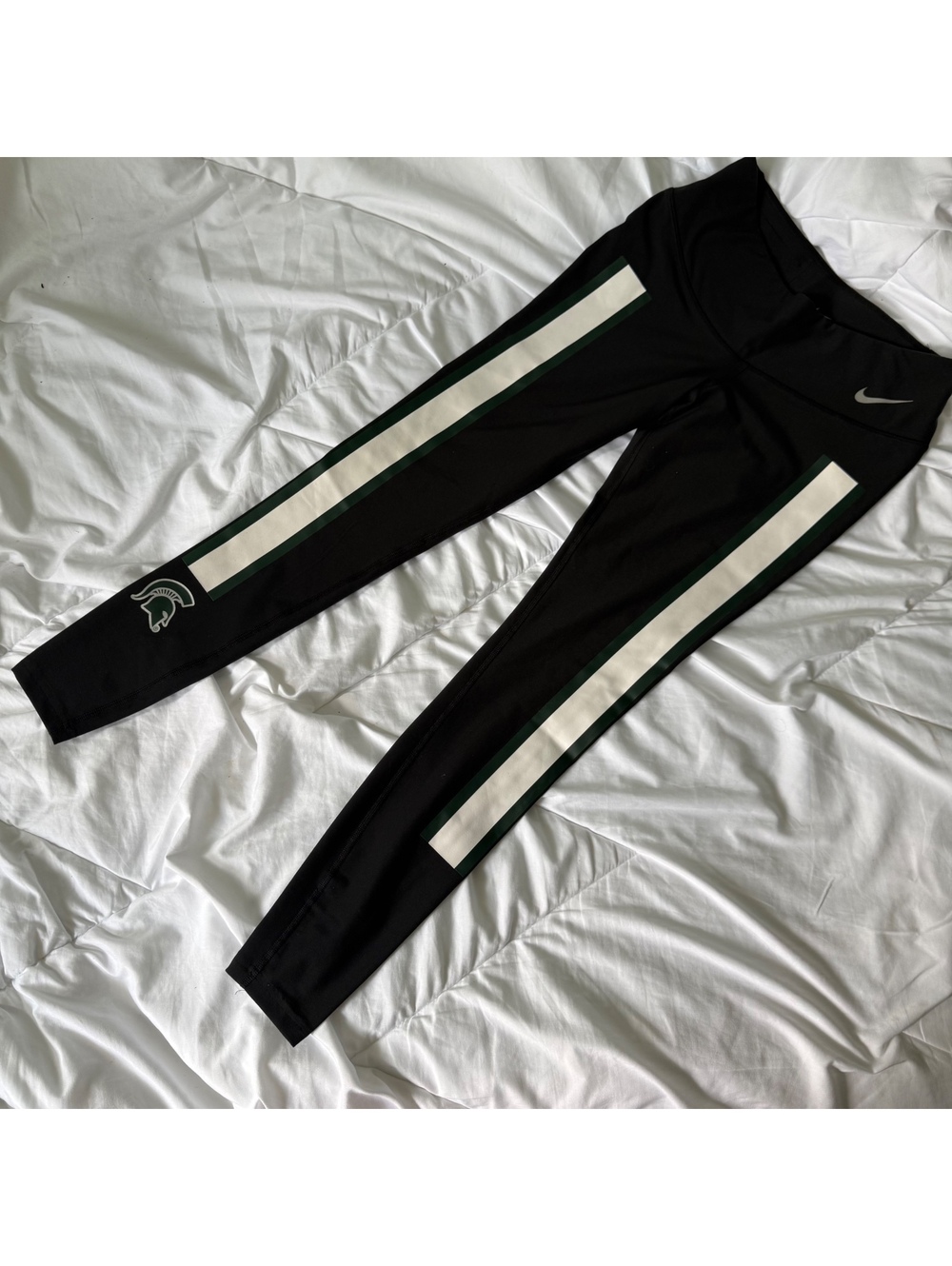 michigan state university msu nike black leggings small